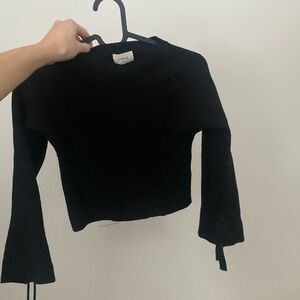 Wilfred wool knit sweater with tie bows on sleeve xxs